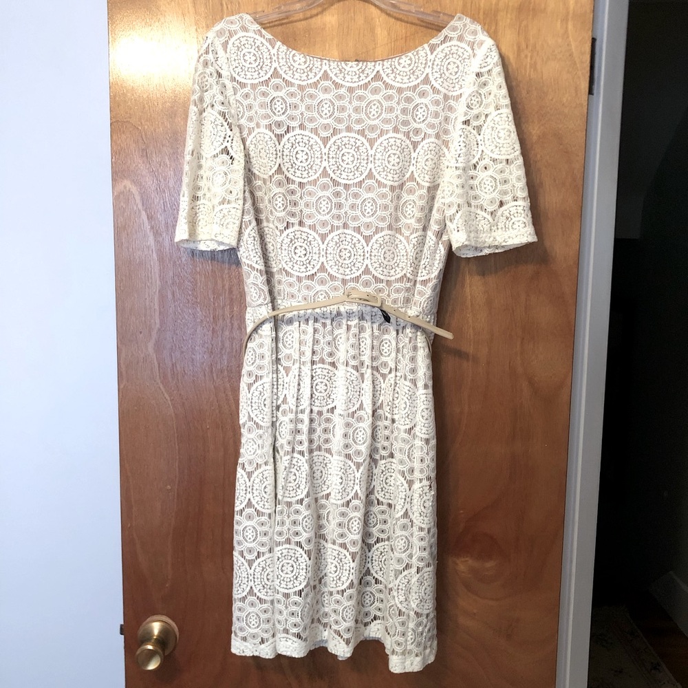 Eliza J short sleeve fit and flair cocktail dress